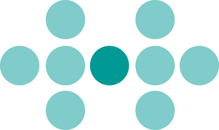 Grafica di cerchi verde acqua che rappresentano il concetto di interconnessione e integrazione.