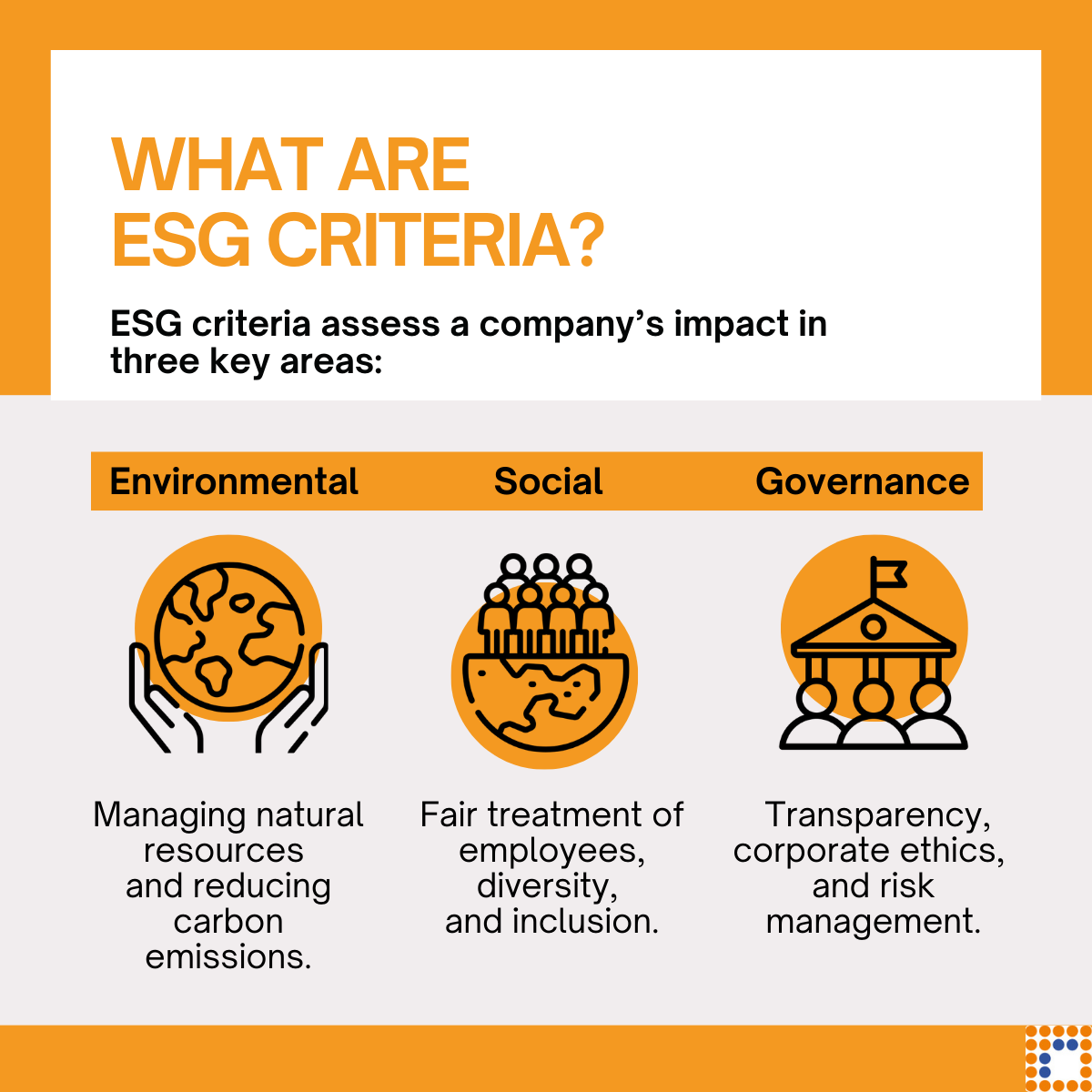 ESG significate in icons rappresentation