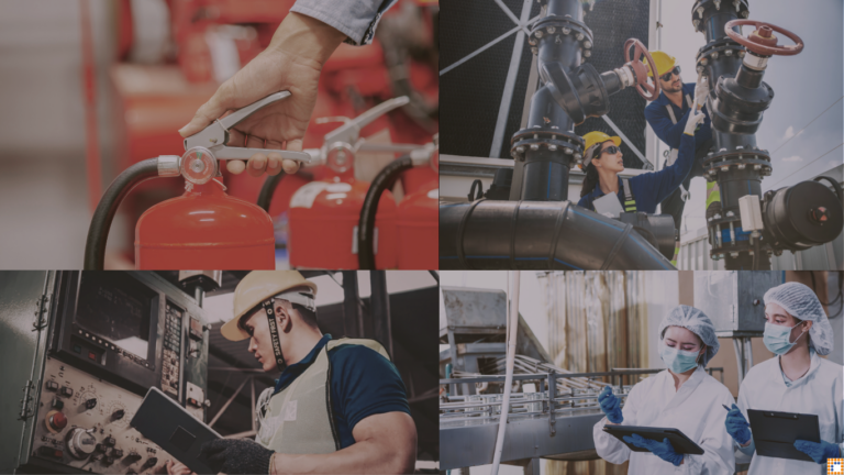 QReports for inspections, fire extinguisher monitoring, production lines, valves, energy systems, and machinery